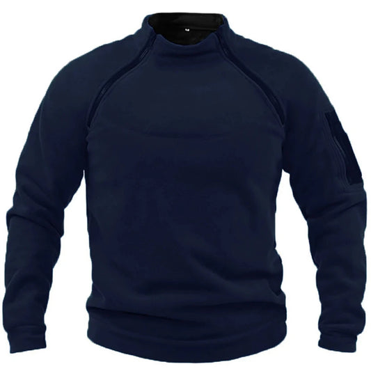 Men's Summer Windbreaker Warm Hiking Sweatshirt Men's Warm Turtleneck Zip-up Jumper Tactical Outdoor Fleece Jacket