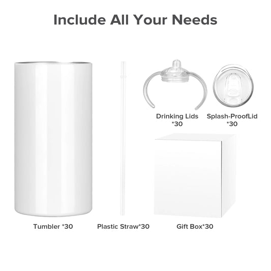 12OZ Sublimation Blanks Straight Cup Double Wall Vacuum Stainless Steel Cup Fine Mouth Water Bottle-Suitable for infants