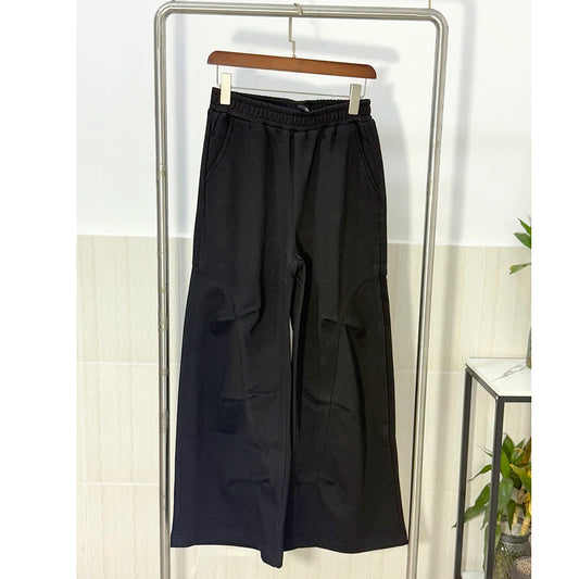 PFNW New Autumn Men's Casual Sweatpants Pleated Solid Color Elastic Waist Droop Straightt Bottom Wide Leg Male Trousers 12C1953