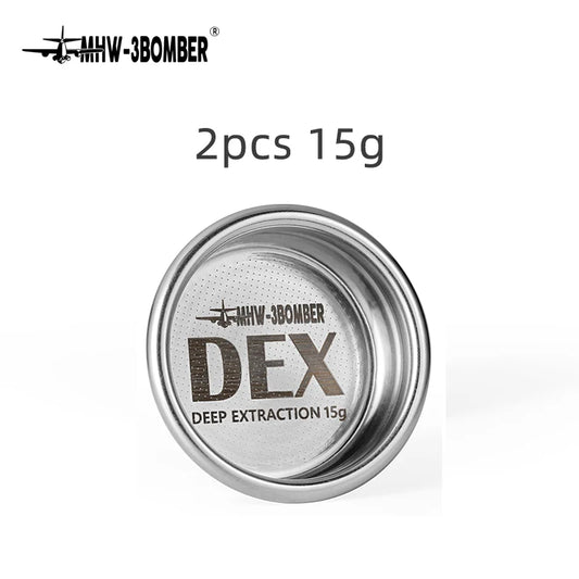 mhw-3bomber dex precise 58.5mm espresso coffee filter baskets with espresso puck screen fit 58mm portafilter barista accessories