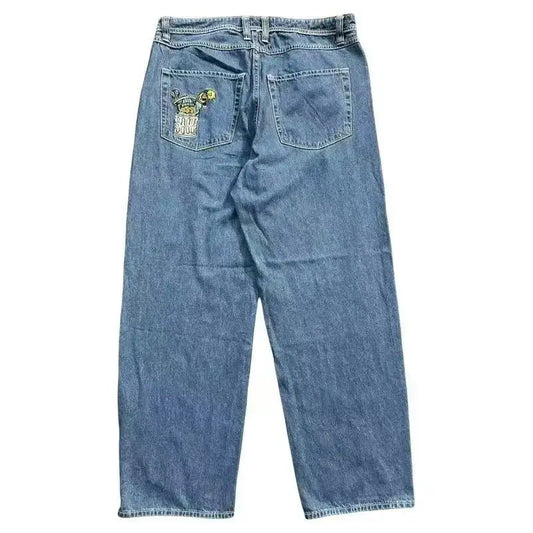 2025 new Empyre denim skateboard trousers polar pure black big boy embroidery wear-resistant straight loose star same style