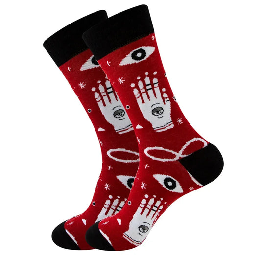 1 pair Autumn and winter new Halloween male socks skull alien female socks pumpkin socks monster tube socks