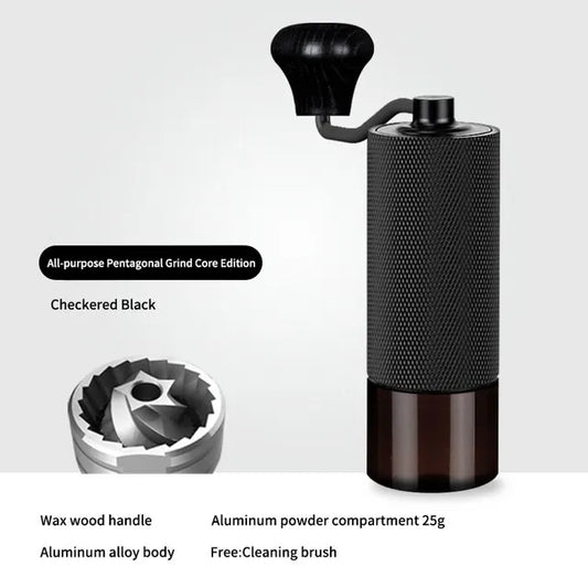 manual coffee grinder cnc stainless steel professional double bearing adjustable hand burr coffee bean grinding