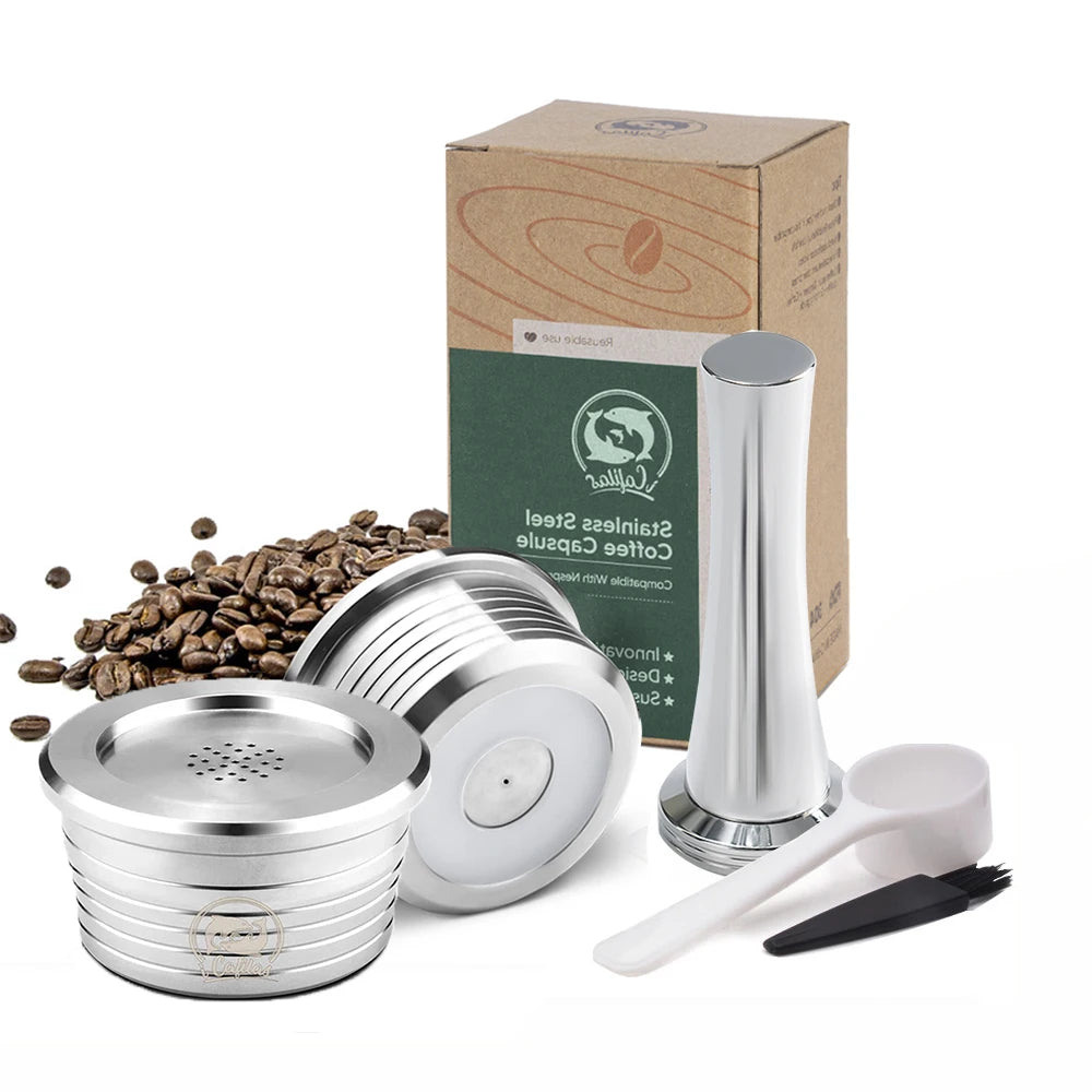 reusable capsule pod for delta q ndiq7323 coffee machine stainless steel refillable coffee filters cup coffee accessories