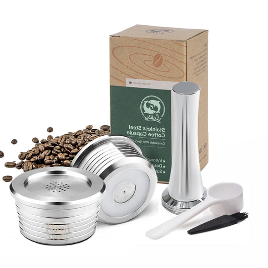 reusable capsule pod for delta q ndiq7323 coffee machine stainless steel refillable coffee filters cup coffee accessories