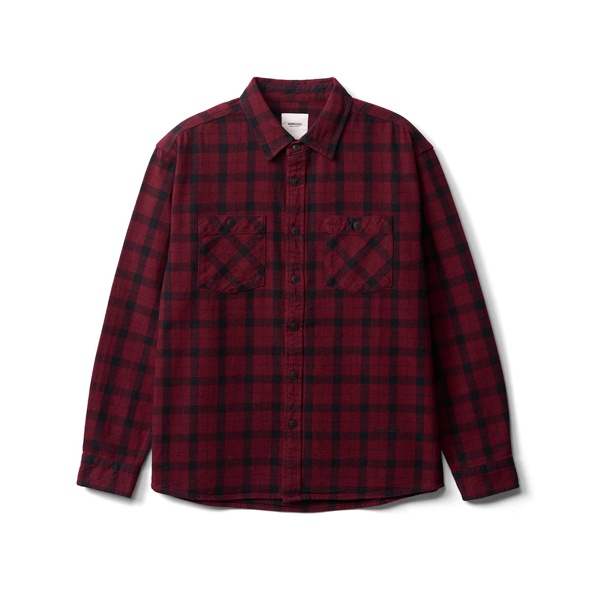 SIMWOOD 2024 Autumn Winter New 270gsm 100% Cotton Brushed Fabric Washed Vintage Plaid Shirts Men Casual Quality Shirts