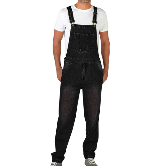 High quality men's style straight leg loose suspenders overalls functional denim trousers overalls overalls men
