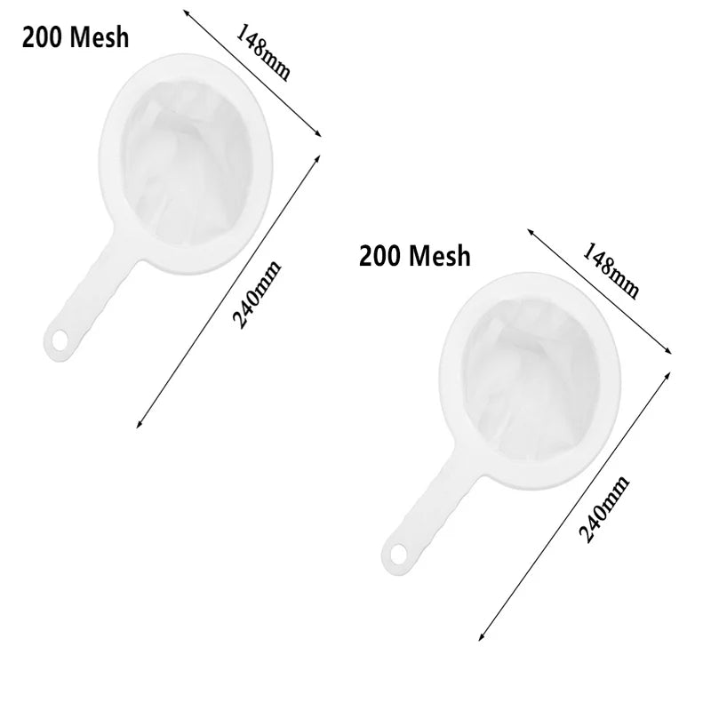 1pc fine mesh strainer spoon for coffee  milk  soy  and yogurt 100/200/300/400 mesh nylon filter for kitchen dining gadgets