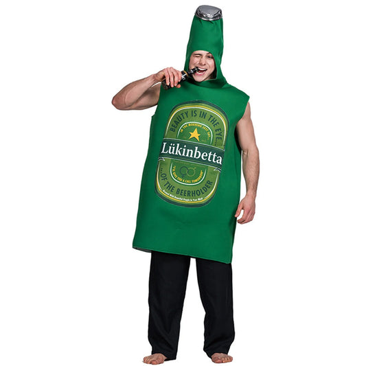 Dirndl Beer Bottle Cosplay Costumes Funny Adult Beer Costume Unisex Sponge Beer Festival Cosplay Outfit Oktoberfest Carnival