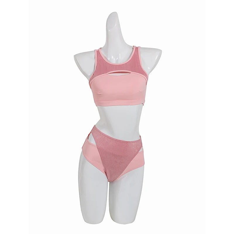 Hope&Win Newest Collection Women's Pole Dance Clothing Patchwork Top With High-Waist Bottom Sexy Ladies Night Club Wear
