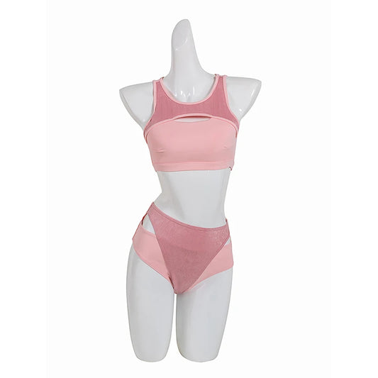 Hope&Win Newest Collection Women's Pole Dance Clothing Patchwork Top With High-Waist Bottom Sexy Ladies Night Club Wear
