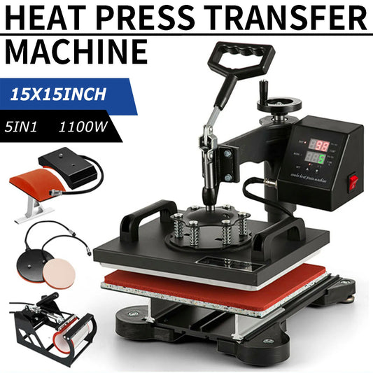 5/8 in1 Heat Press Machine DIY T-shirt Hot Presse Embossing Sublimation Printer Transfer for Mug Hat Plate 30*38CM 38*38CM