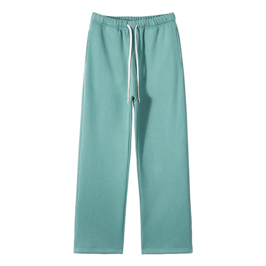 Straight-lined  Cashmere  solid color sweatpants