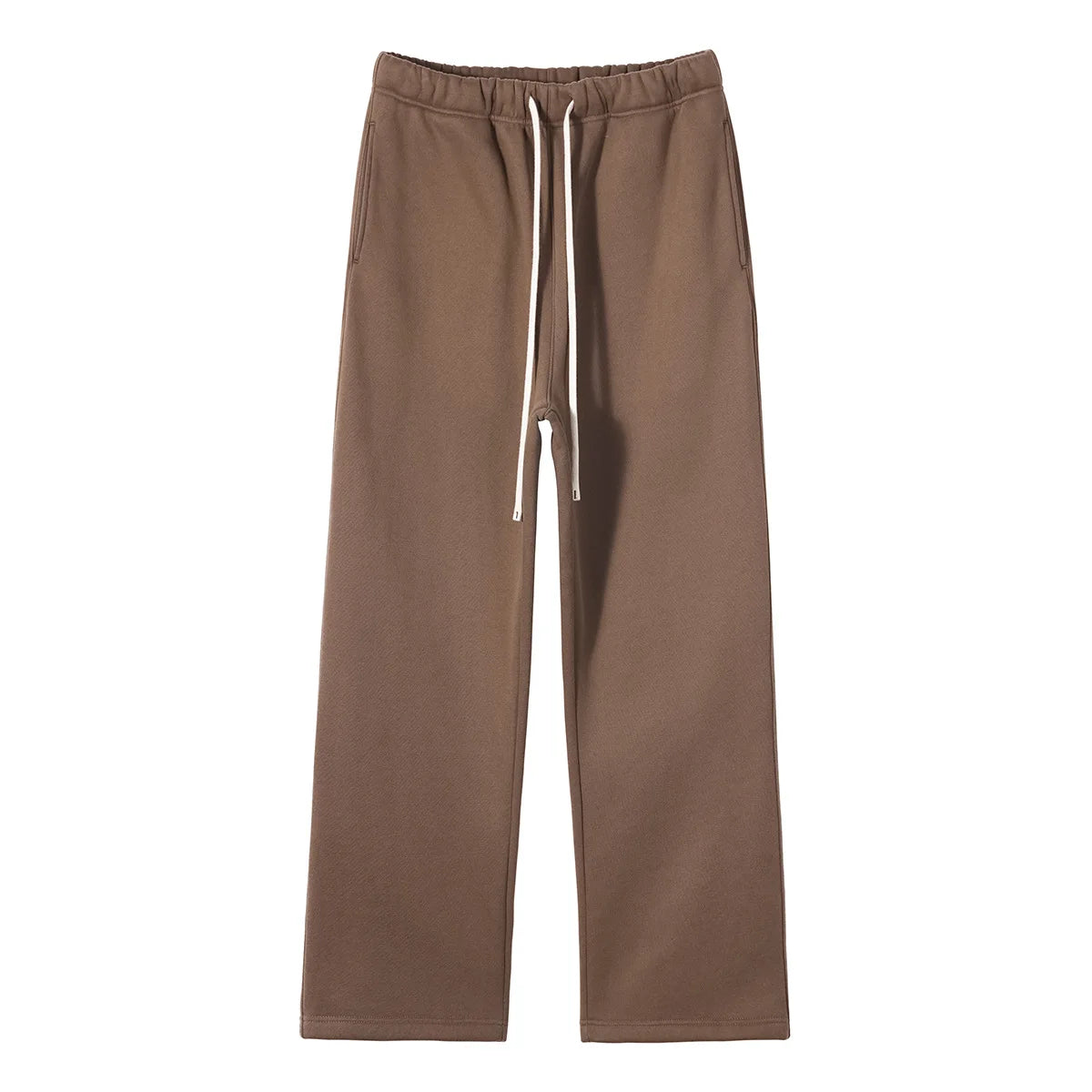 Straight-lined  Cashmere  solid color sweatpants