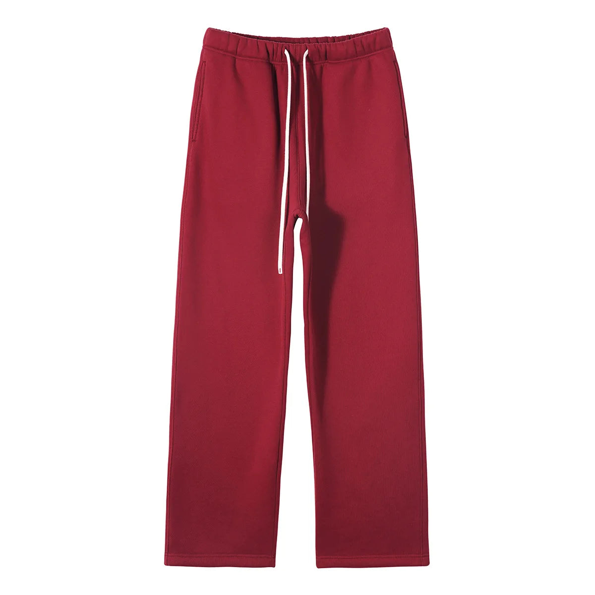 Straight-lined  Cashmere  solid color sweatpants
