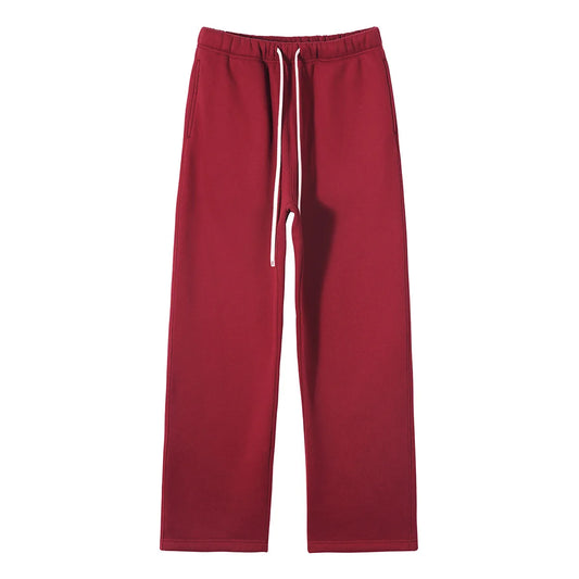 Straight-lined  Cashmere  solid color sweatpants