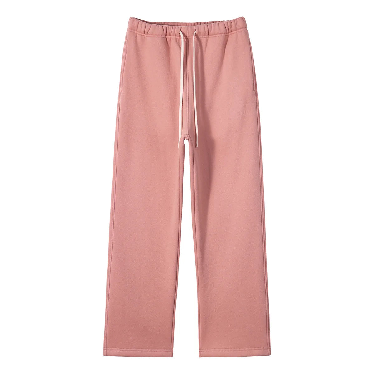 Straight-lined  Cashmere  solid color sweatpants