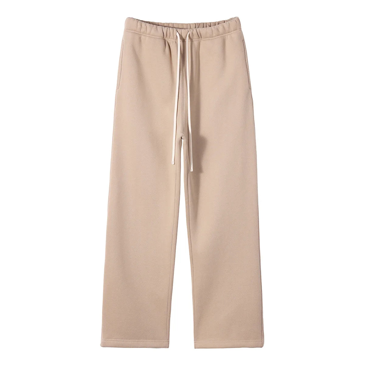Straight-lined  Cashmere  solid color sweatpants