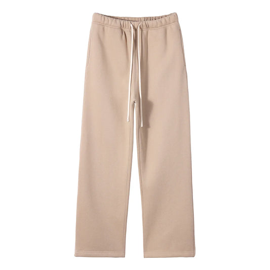 Straight-lined  Cashmere  solid color sweatpants