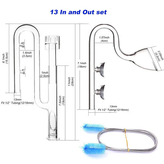 FZONE Aquarium Filter Pipes Clear Glass Lily Pipe Surface Skimmer Inflow Pipes For Aquatic Filter System Overseas Shipping