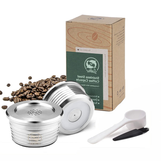 reusable capsule pod for delta q ndiq7323 coffee machine stainless steel refillable coffee filters cup coffee accessories