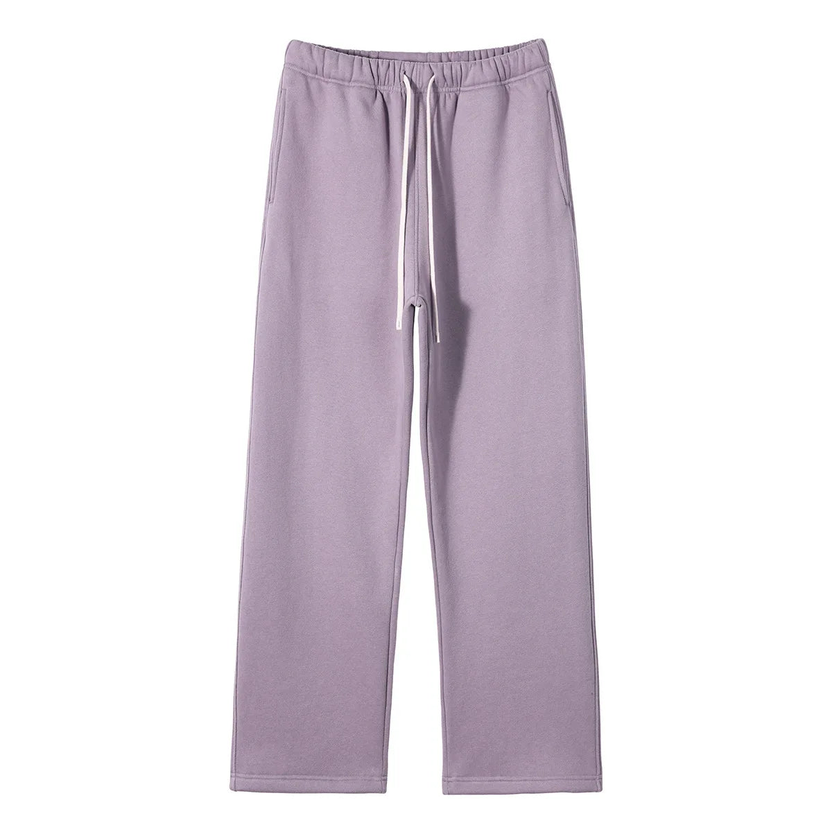 Straight-lined  Cashmere  solid color sweatpants