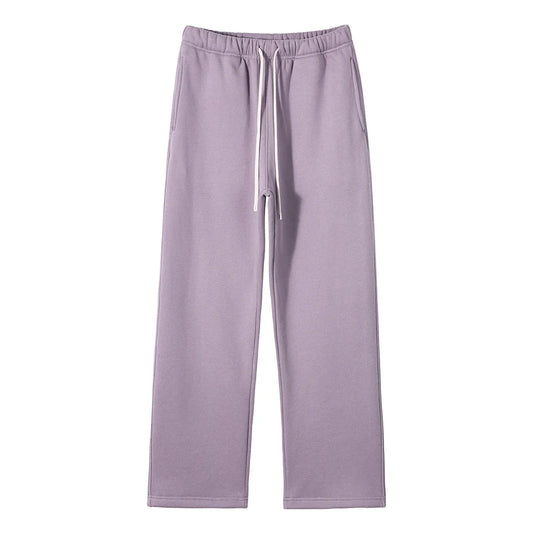 Straight-lined  Cashmere  solid color sweatpants