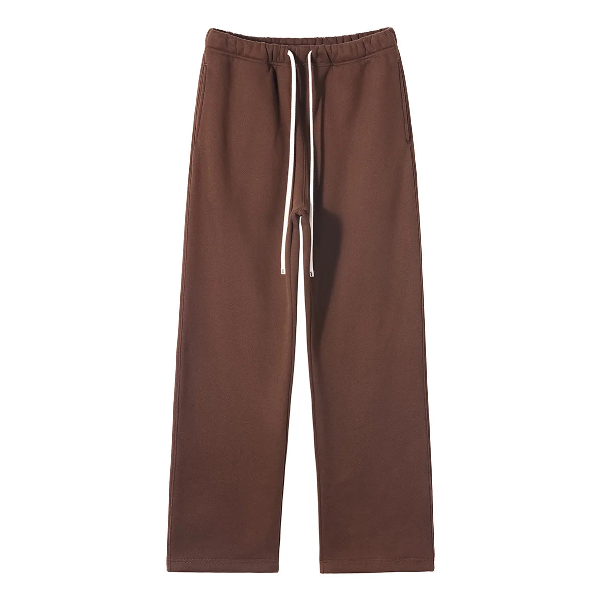 Straight-lined  Cashmere  solid color sweatpants