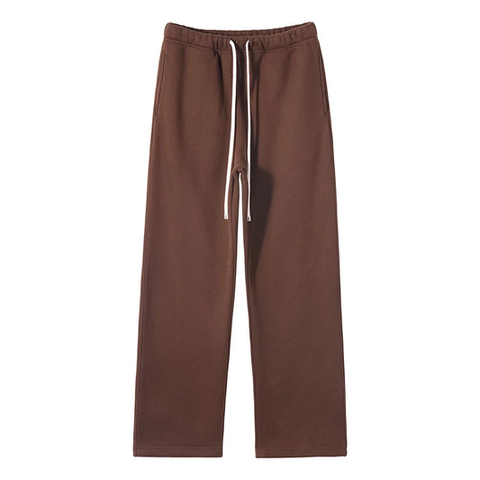 Straight-lined  Cashmere  solid color sweatpants