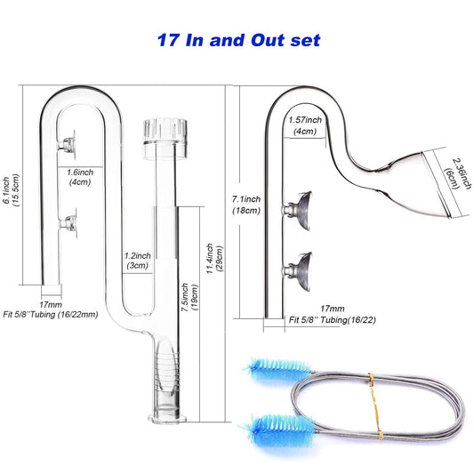 FZONE Aquarium Filter Pipes Clear Glass Lily Pipe Surface Skimmer Inflow Pipes For Aquatic Filter System Overseas Shipping