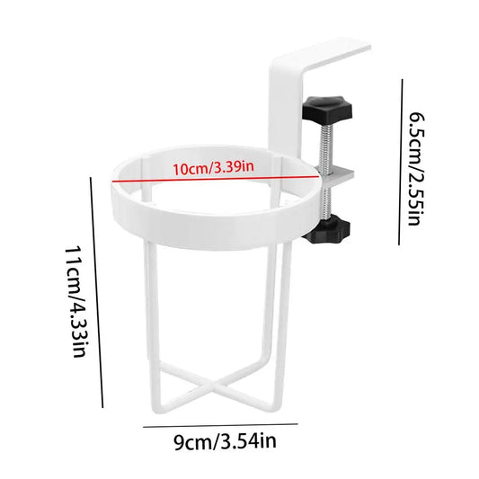 Table Side Cup Holder Desk Side Cup Holder Stainless Steel Anti-Spill Drinks Storage Holder for Coffee Mugs Water Bottles