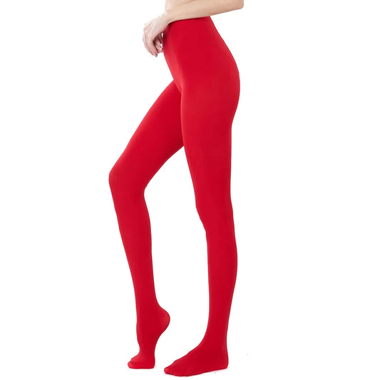Kave Women 80D Soft Solid Color Semi Opaque Footed Tights High Waist Womens Tights 2024 Autumn Winter Plus Size Stocking Black
