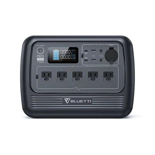 【US Plug】BLUETTI PS72 700W Portable Solar Generator  716Wh LiFePO4 Power Station  For Home Use  Off-Grid Living  Camping