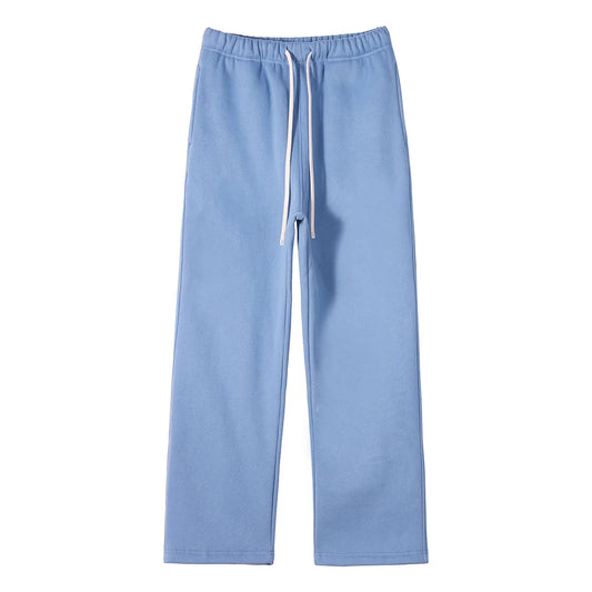 Straight-lined  Cashmere  solid color sweatpants