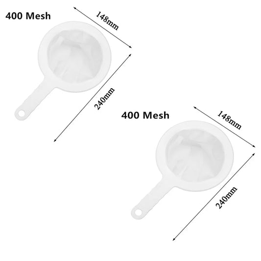 1pc fine mesh strainer spoon for coffee  milk  soy  and yogurt 100/200/300/400 mesh nylon filter for kitchen dining gadgets