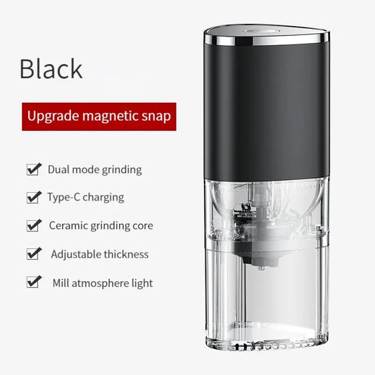 portable electric coffee grinder type c usb charge ceramic grinding core home coffee beans pulverizer grinder
