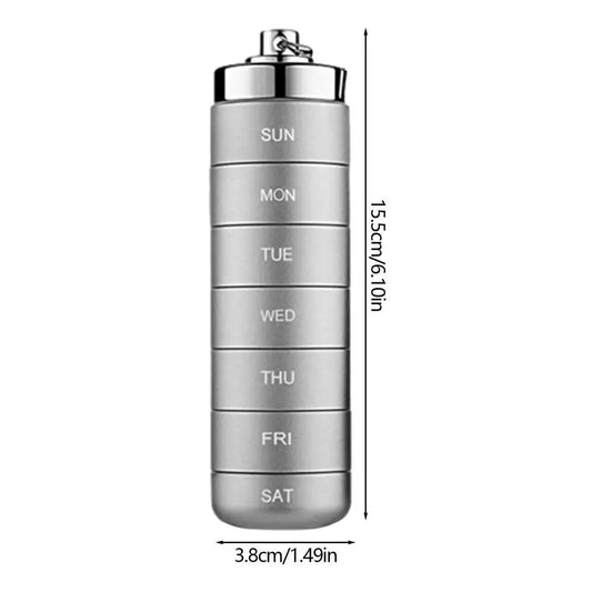 Camping Waterproof Aluminum Pill Box Case Bottle Cache Pills Holder Container Medicine Box Health Care Capsule Medicine Case