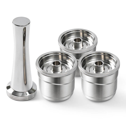 resuable coffee capsule filter for x7 illy y3 illy y5 coffee machine refillable stainless steel coffee pod with tamper & holder
