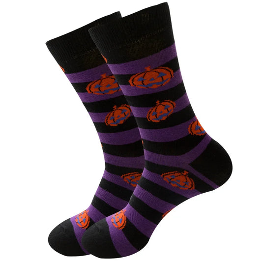 1 pair Autumn and winter new Halloween male socks skull alien female socks pumpkin socks monster tube socks