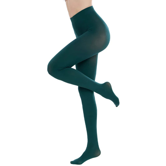 Kave Women 80D Soft Solid Color Semi Opaque Footed Tights High Waist Womens Tights 2024 Autumn Winter Plus Size Stocking Black