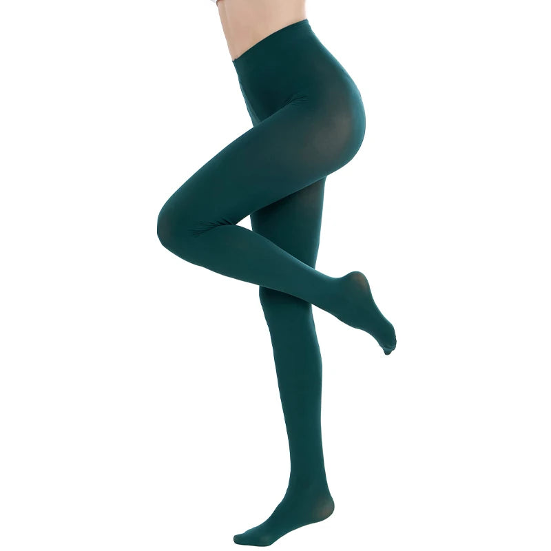 Kave Women 80D Soft Solid Color Semi Opaque Footed Tights High Waist Womens Tights 2024 Autumn Winter Plus Size Stocking Black