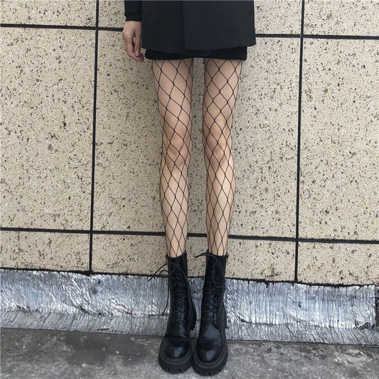 Hot Women Long Sexy Hollow Out Fishnet Stockings Pantyhose Black High Waist Stocking Tights Panty Fishnet Lingerie High Quality
