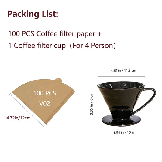 cone coffee filters  100 count 1-4 cups unbleached natural brown v02 disposable coffee filter paper