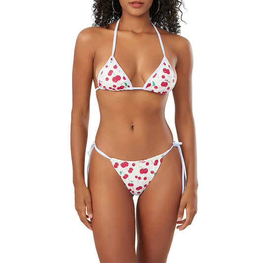 Women 2 Piece Bikini Sets Backless Halter Tops Bra and Bandage Thong for Beachwear Bathing Suit