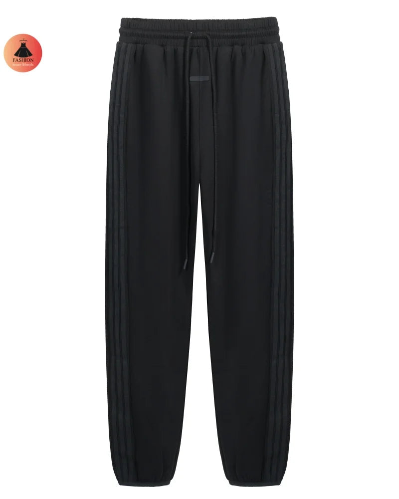 Winter FOG Men's Women's Brand Colour Blocked Drawstring Sweatpants Street Casual Striped High Quality Sweatpants With Tags