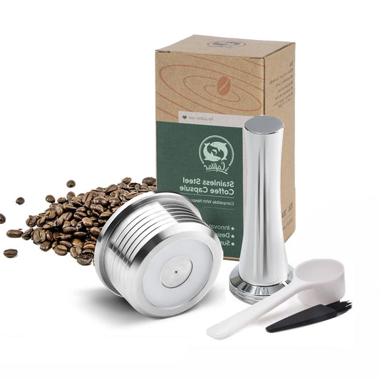 reusable capsule pod for delta q ndiq7323 coffee machine stainless steel refillable coffee filters cup coffee accessories