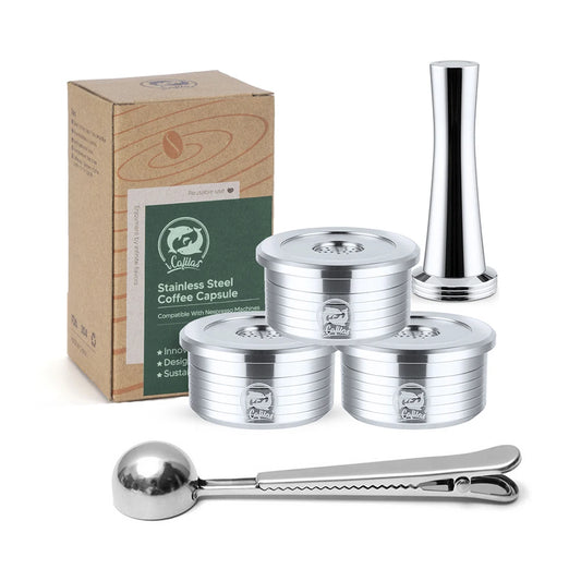 reusable capsule refillable stainless steel pod coffee filters for delta q ndiq7323 /mini qool coffee machine maker