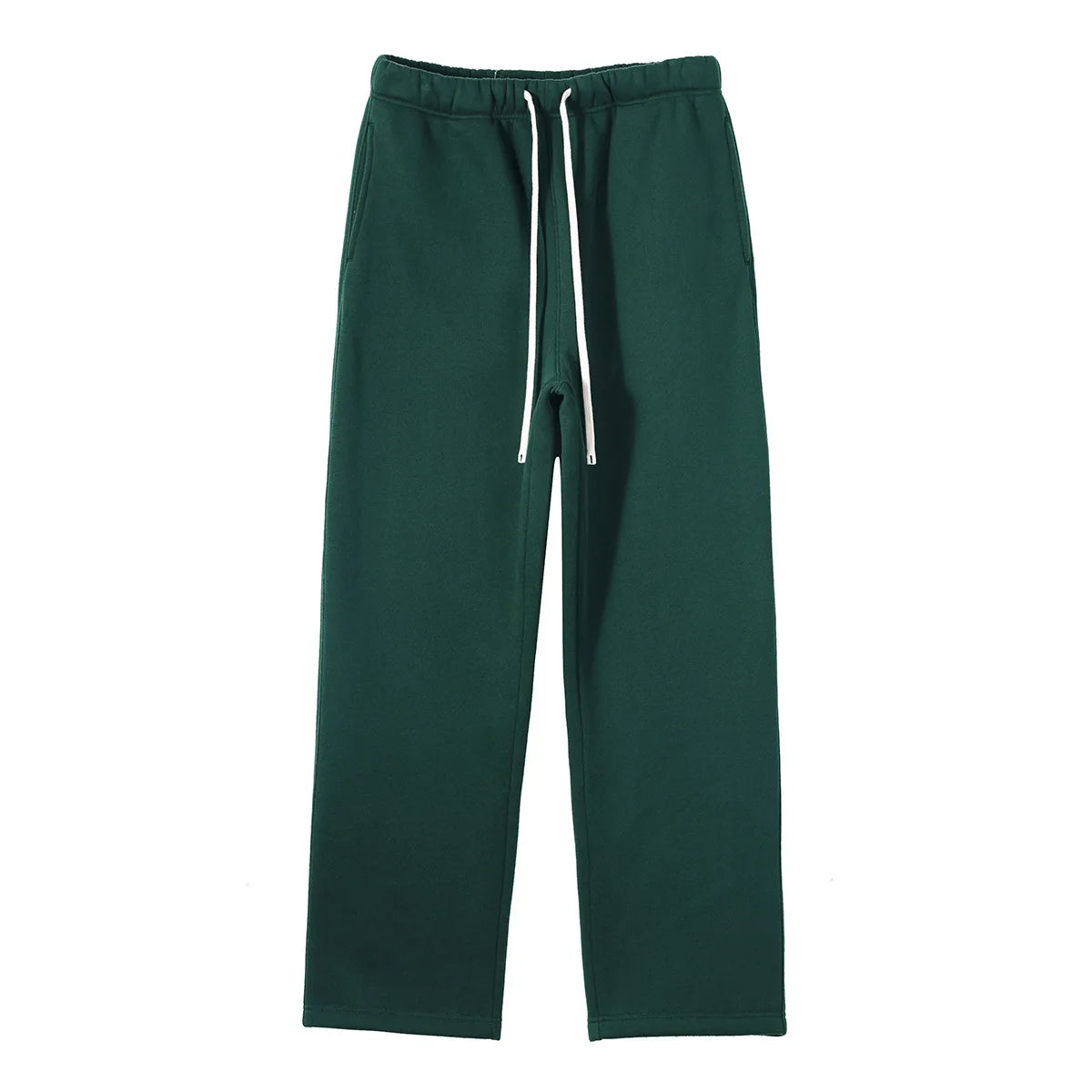 Straight-lined  Cashmere  solid color sweatpants