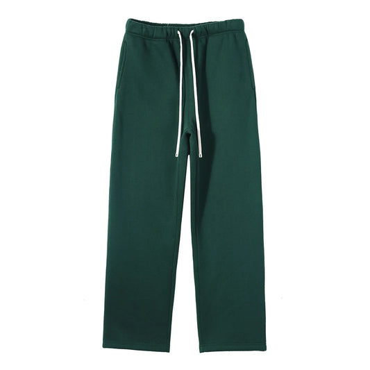 Straight-lined  Cashmere  solid color sweatpants