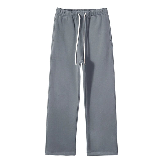 Straight-lined  Cashmere  solid color sweatpants